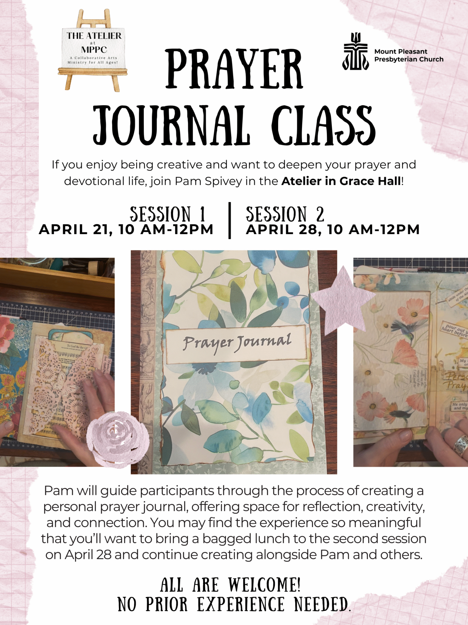 Prayer Journal Class in the Atelier - Mount Pleasant Presbyterian Church